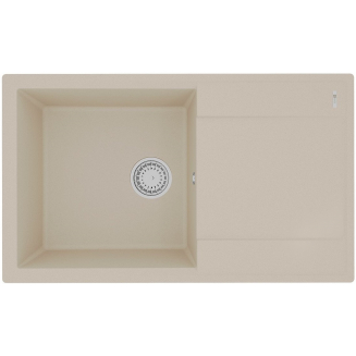 Мойка для кухни LEMARK Imandra 840 чаша+крыло 840х500 мм кварцевая, бежевый