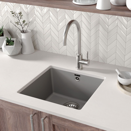 Мойка для кухни LEMARK Sinara 440-U 440х420 кварцевая, грей