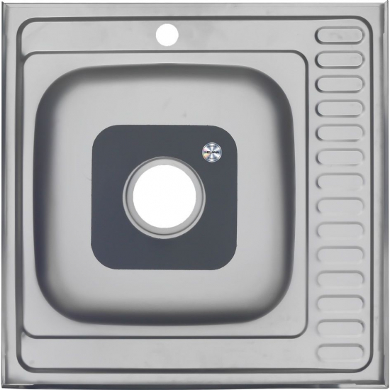 Мойка для кухни MELANA 6060 R 600х600x0,8 мм накладная правая, нержавеющая сталь
