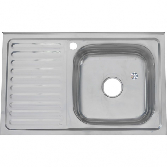 Мойка для кухни MELANA 8050 R 800х500x0,8 мм накладная правая, нержавеющая сталь