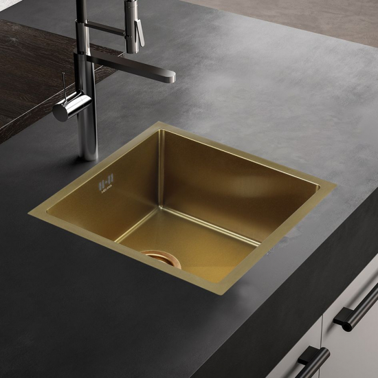 Мойка для кухни MELANA ProfLine D4545HG 450х450x3 мм, золото