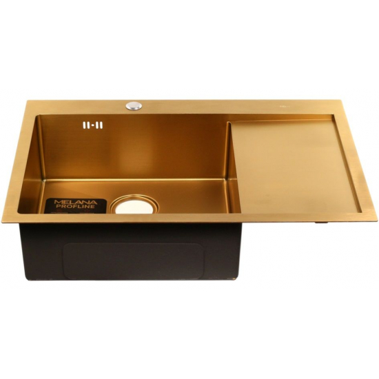 Мойка для кухни MELANA ProfLine D7851HG-L 780х510x3 мм левая, золото
