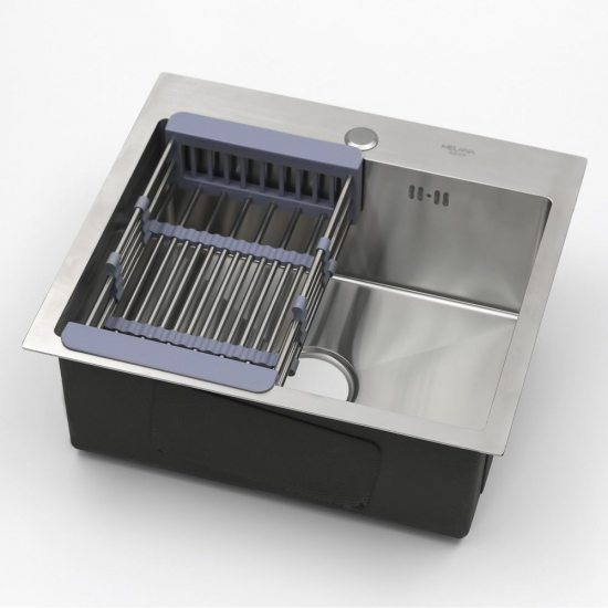 Мойка для кухни MELANA ProfLine H5045 500х450x3 мм, с коландером, сатин