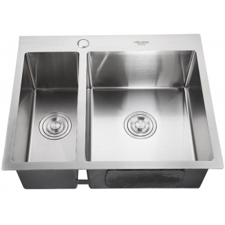 Мойка для кухни MELANA ProfLine Н6151S 610х510x3 мм двухчашевая, с коландером, сатин