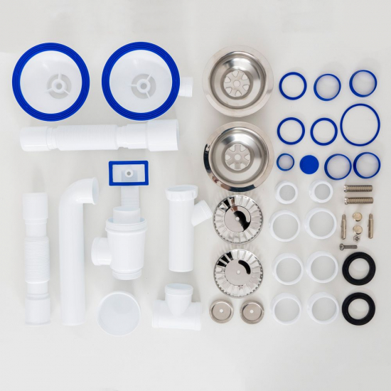 Мойка для кухни MELANA ProfLine RS8045H 800х450x3 мм двухчашевая, сатин