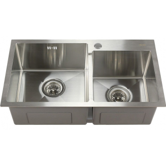 Мойка для кухни MELANA ProfLine S7240H 720х400x3 мм двухчашевая, сатин