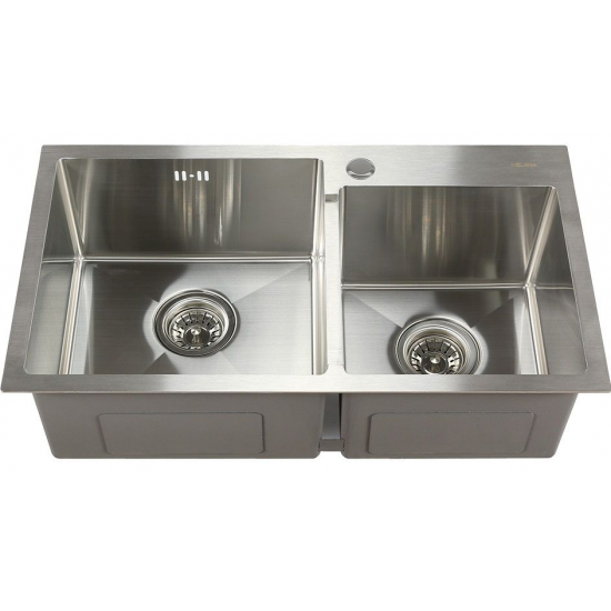 Мойка для кухни MELANA ProfLine S7240H 720х400x3 мм двухчашевая, сатин