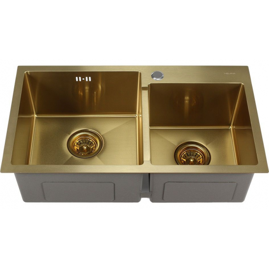Мойка для кухни MELANA ProfLine S7240HG 720х400x3 мм двухчашевая, золото