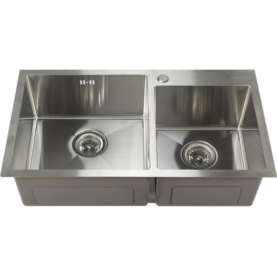 Мойка для кухни MELANA ProfLine S7843H 780х430x3 мм двухчашевая, сатин