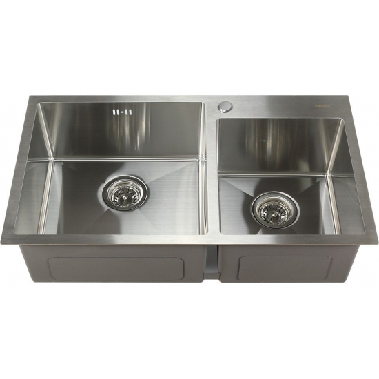Мойка для кухни MELANA ProfLine S8045H 800х450x3 мм двухчашевая, сатин