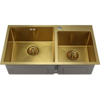 Мойка для кухни MELANA ProfLine S8045HG 800х450x3 мм двухчашевая, золото