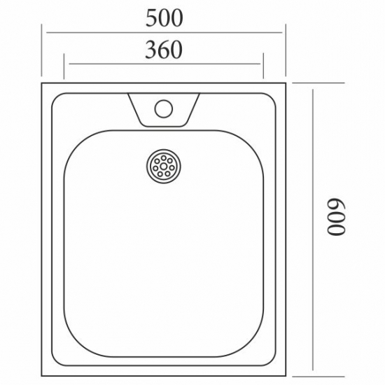 Мойка для кухни MIXLINE 500х600x0,4 мм накладная, нержавеющая сталь ЭКОНОМ