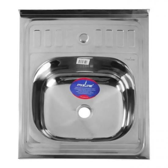 Мойка для кухни MIXLINE 500х600x0,4 мм накладная, нержавеющая сталь