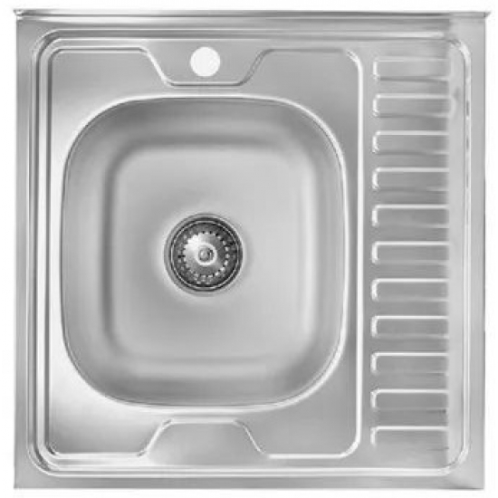 Мойка для кухни MIXLINE 600х600x0,6 мм накладная левая, нержавеющая сталь