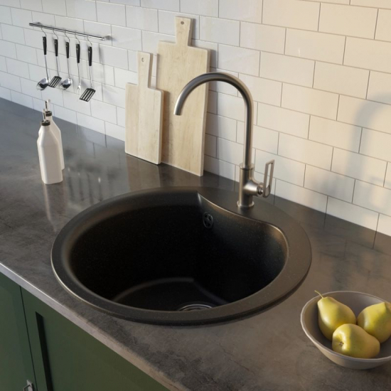 Мойка для кухни MIXLINE ML-GM12 D=480 мм, чёрный