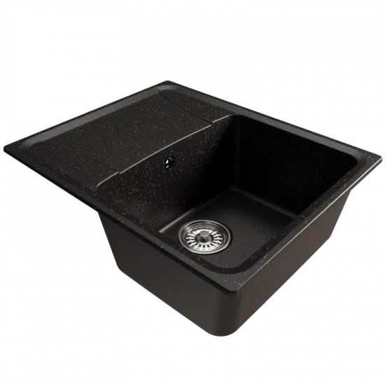 Мойка для кухни MIXLINE ML-GM26 чаша+крыло 580х470 мм, чёрный