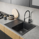Мойка для кухни MIXLINE ML-GM26 чаша+крыло 580х470 мм, чёрный