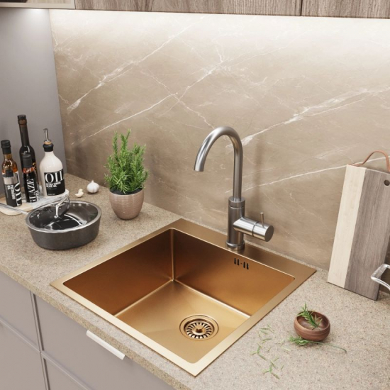Мойка для кухни MIXLINE PRO 500х500x3 мм настольная, бронза