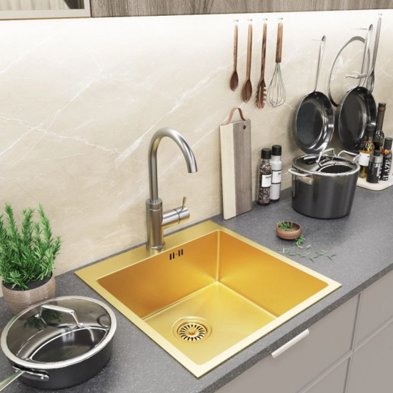 Мойка для кухни MIXLINE PRO 500х500x3 мм настольная, золото