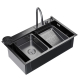 Мойка для кухни MIXLINE PRO 750х460x3 мм настольная с дозатором, смесителем, омывателем, графит