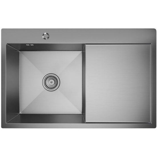 Мойка для кухни MIXLINE PRO 780х500x3 мм настольная левая, сатин