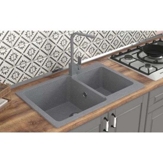 Мойка для кухни MIXLINE Стандарт ML-GMS13 1.5 чаши 775х505 мм, тёмно-серый