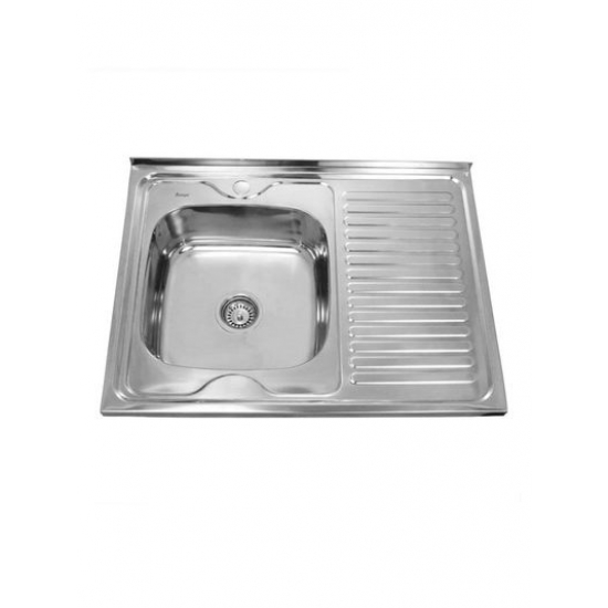 Мойка для кухни накладная БЕЗ БРЕНДА 60*80 (0,4) левая