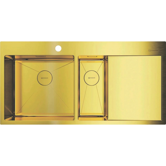 Мойка для кухни OMOIKIRI Akisame 100-2-L LG двухчашевая 1000х510x1,2 мм, левая, золото