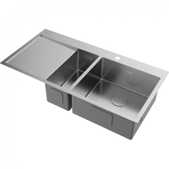 Мойка для кухни OMOIKIRI Akisame 100-2-R IN двухчашевая 1000х510x1,2 мм, правая