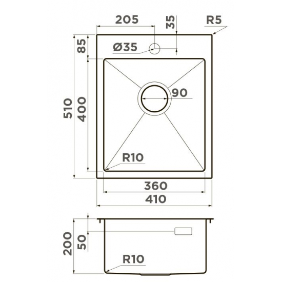 Мойка для кухни OMOIKIRI Akisame 41 LG 410х510x1,2 мм, золото