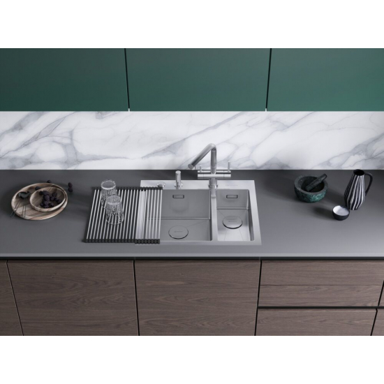 Мойка для кухни OMOIKIRI Akisame 60-2-L IN двухчашевая 605х510x1,2 мм