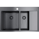 Мойка для кухни OMOIKIRI Akisame 78-2-L GM двухчашевая 780х510x1,2 мм, левая, воронёная сталь