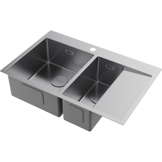 Мойка для кухни OMOIKIRI Akisame 78-2-L IN двухчашевая 780х510x1,2 мм, левая