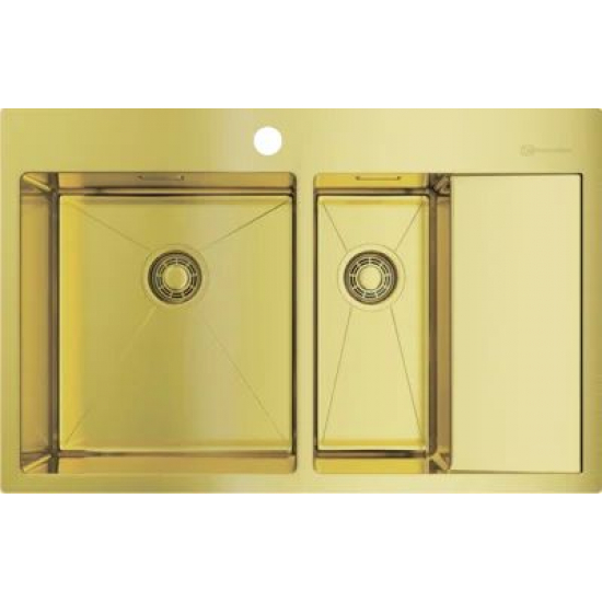 Мойка для кухни OMOIKIRI Akisame 78-2-L LG двухчашевая 780х510x1,2 мм, левая, золото