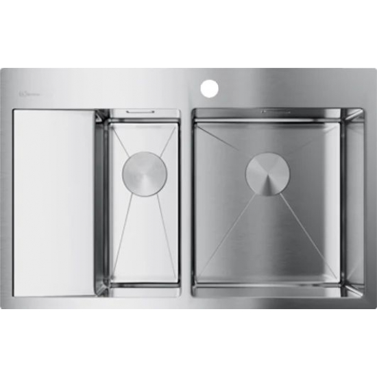 Мойка для кухни OMOIKIRI Akisame 78-2-R IN двухчашевая 780х510x1,2 мм, правая