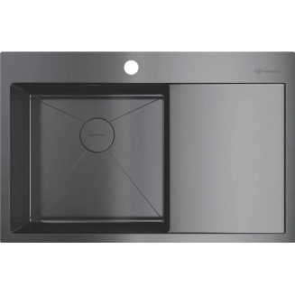 Мойка для кухни OMOIKIRI Akisame 78-L GM 780х510x1,2 мм, левая, воронёная сталь