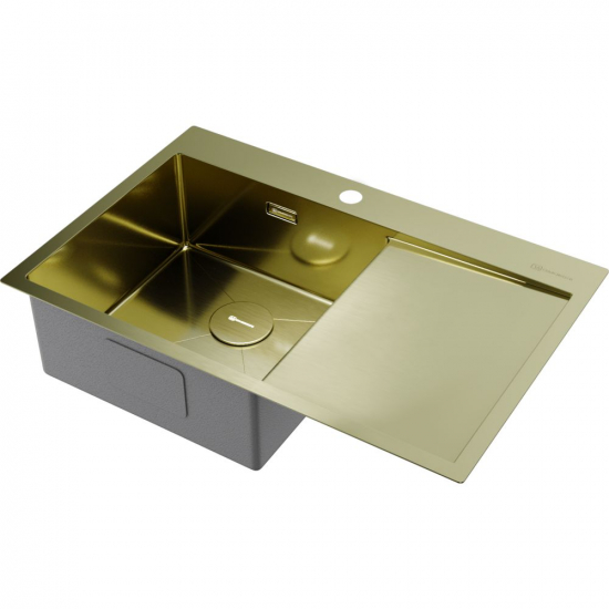 Мойка для кухни OMOIKIRI Akisame 78-L LG 780х510x1,2 мм, левая, золото