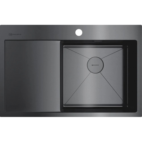 Мойка для кухни OMOIKIRI Akisame 78-R GM 780х510x1,2 мм, правая, воронёная сталь
