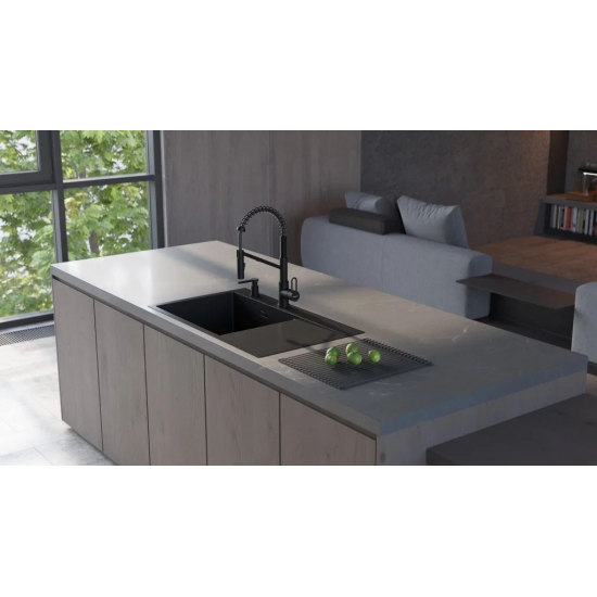 Мойка для кухни OMOIKIRI Akisame 86 Side-L GB 860х510x1,2 мм, левая, графит