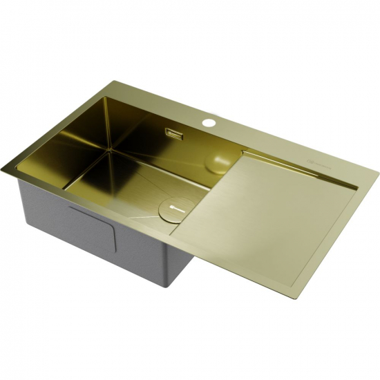 Мойка для кухни OMOIKIRI Akisame 86 Side-L LG 860х510x1,2 мм, левая, золото