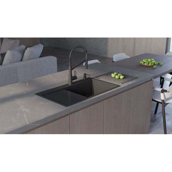 Мойка для кухни OMOIKIRI Akisame 86 Side-R GB 860х510x1,2 мм, правая, графит