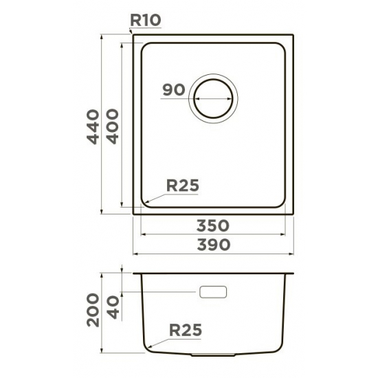 Мойка для кухни OMOIKIRI Tadzava 39-U/I LG 390х440x1 мм, золото