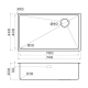 Мойка для кухни OMOIKIRI Taki 74-U/IF Side GB 740х440x1,2 мм, графит