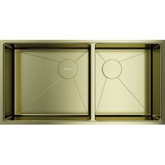 Мойка для кухни OMOIKIRI Taki 85-2-LB-U/IF Side LG двухчашевая 850х440x1,2 мм, золото