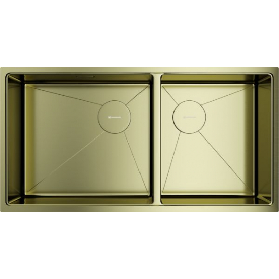 Мойка для кухни OMOIKIRI Taki 85-2-LB-U/IF Side LG двухчашевая 850х440x1,2 мм, золото