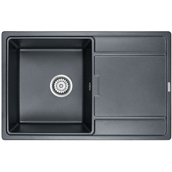 Мойка для кухни PAULMARK Flugen 50-780 чаша+крыло 780х500 мм, чёрный металлик