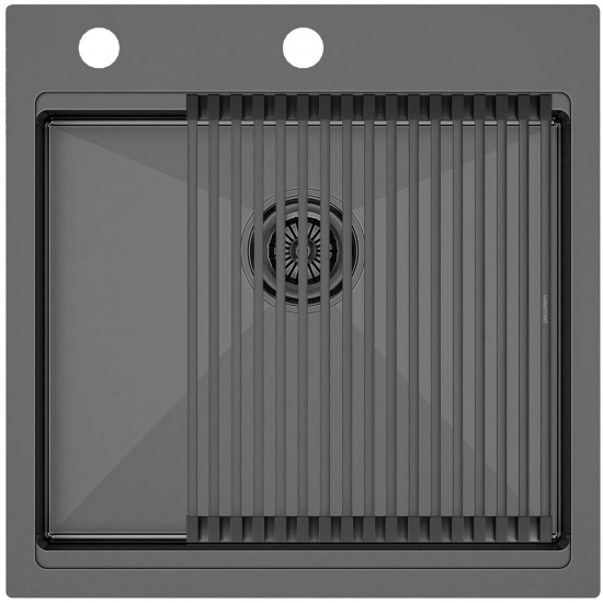 Мойка для кухни PAULMARK Kroner-Pro 51 510х510x1,2 мм, воронёная сталь