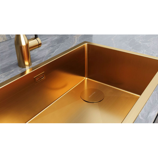 Мойка для кухни PAULMARK Next-Skew 54 UNI 540х440x1,2 мм, золото