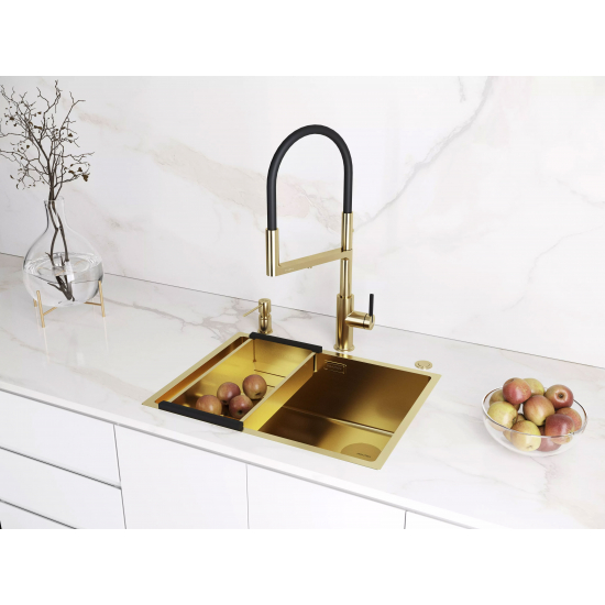 Мойка для кухни PAULMARK Next-Skew 58 UNI 580х440x1,2 мм, золото