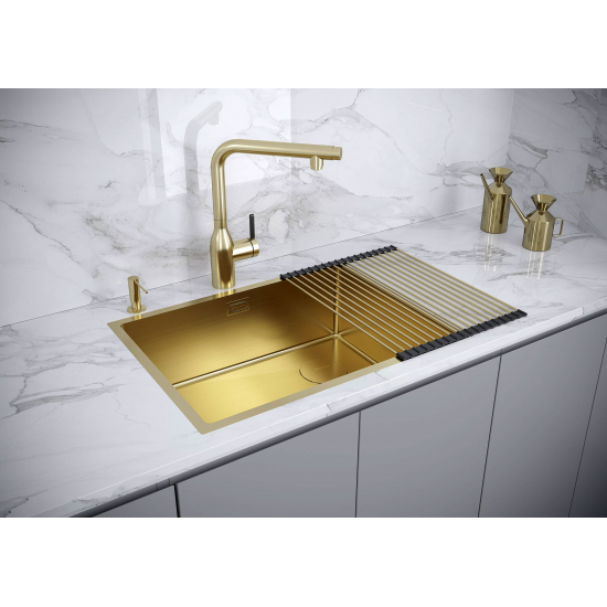 Мойка для кухни PAULMARK Next-Skew 58 UNI 580х440x1,2 мм, золото